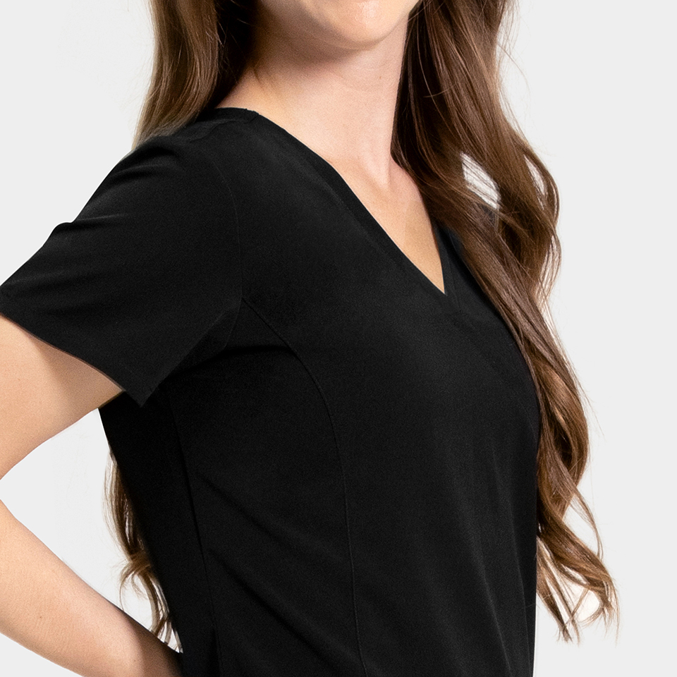 Women's Mock-Wrap Top w/ Zipper Pocket - Image 3