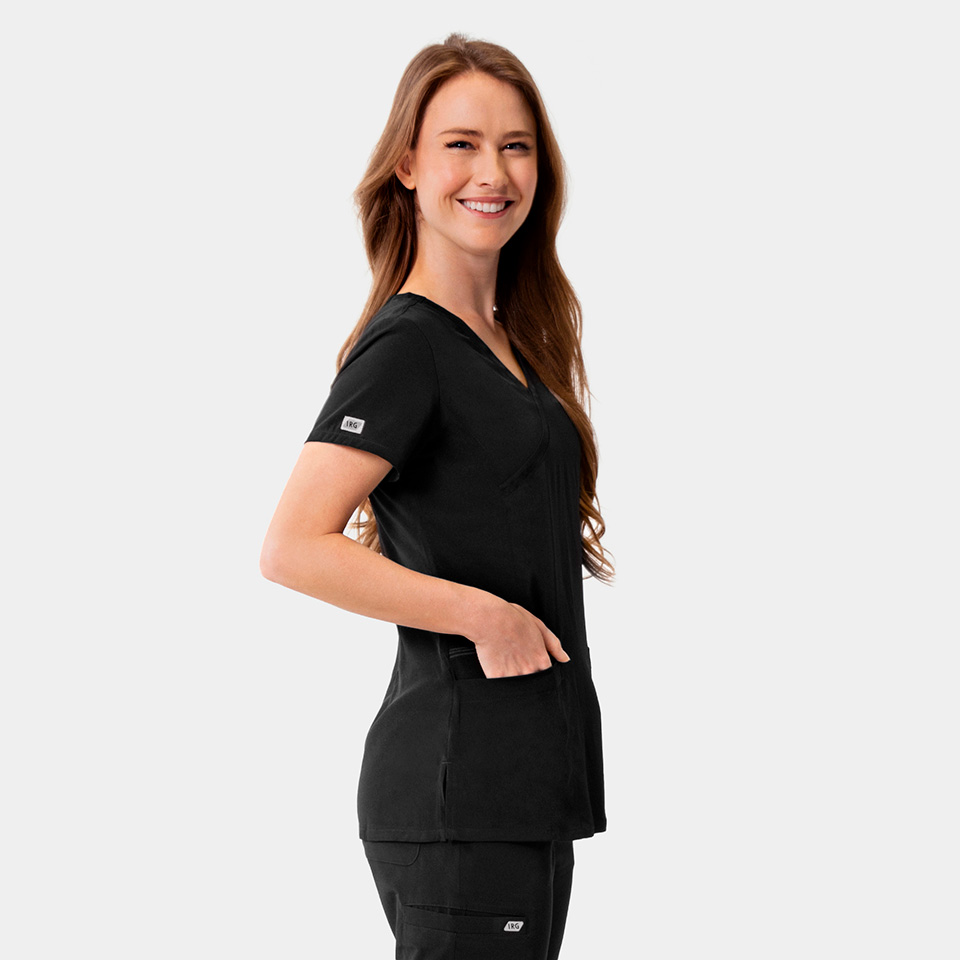 Women's Mock-Wrap Top w/ Zipper Pocket - Image 5