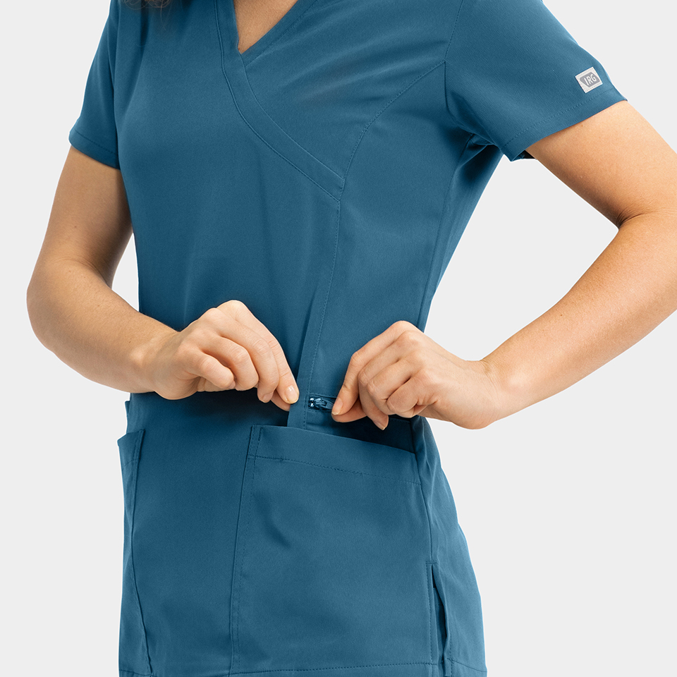 Women's Mock-Wrap Top w/ Zipper Pocket - Image 16