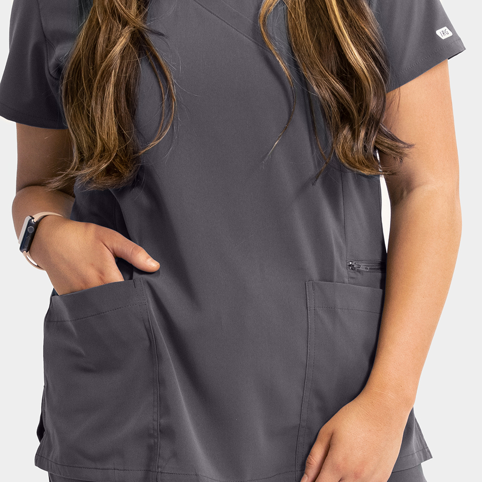 Women's Mock-Wrap Top w/ Zipper Pocket - Image 36