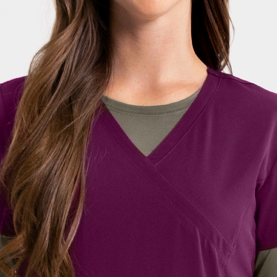 Women's Mock-Wrap Top w/ Zipper Pocket - Image 48