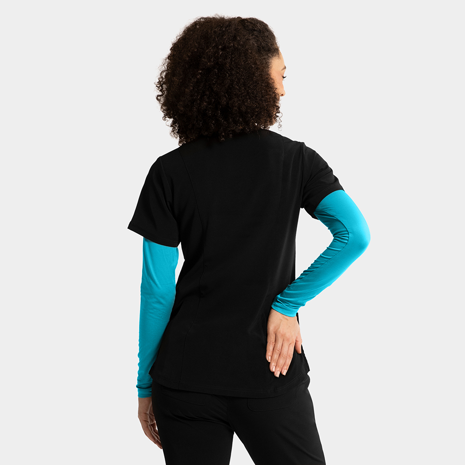 Women's Double Pocket V-Neck Top - Image 2