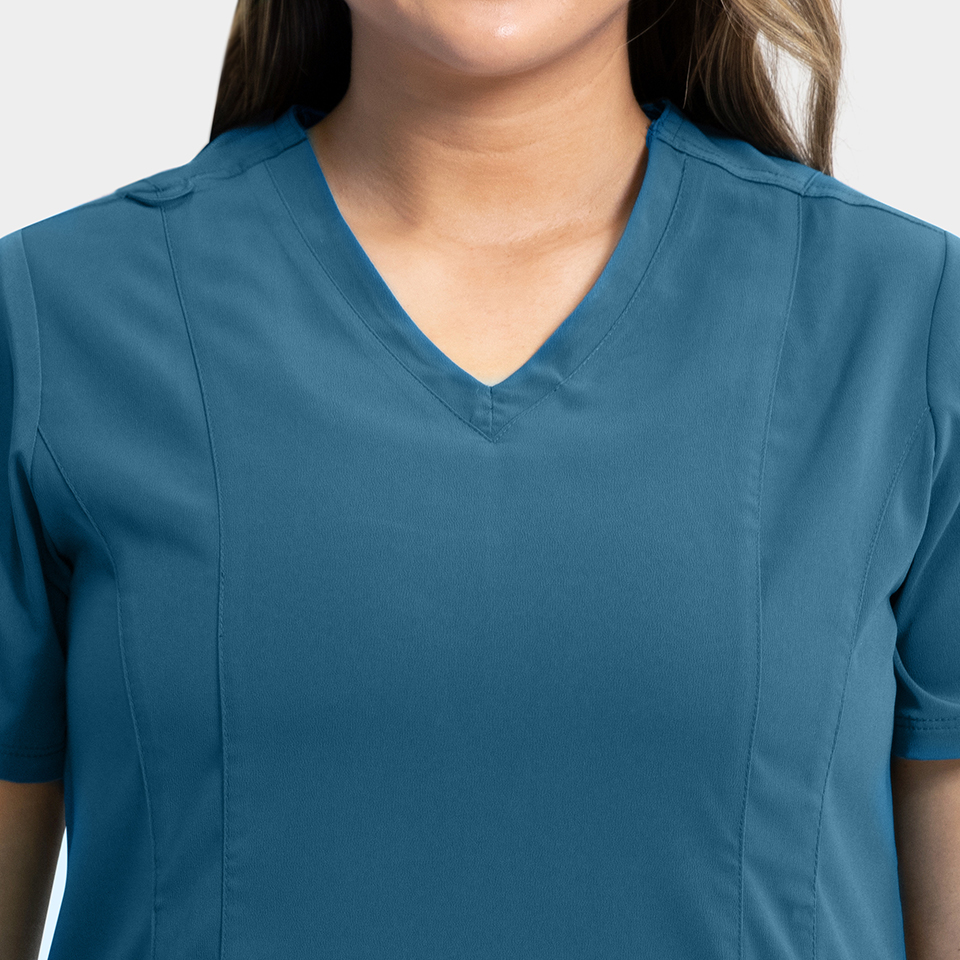 Women's Double Pocket V-Neck Top - Image 9