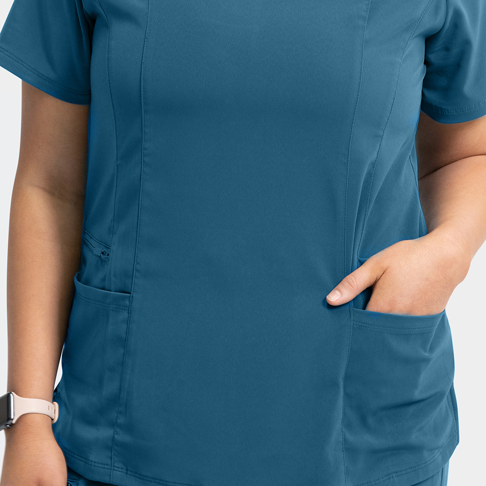 Women's Double Pocket V-Neck Top - Image 10