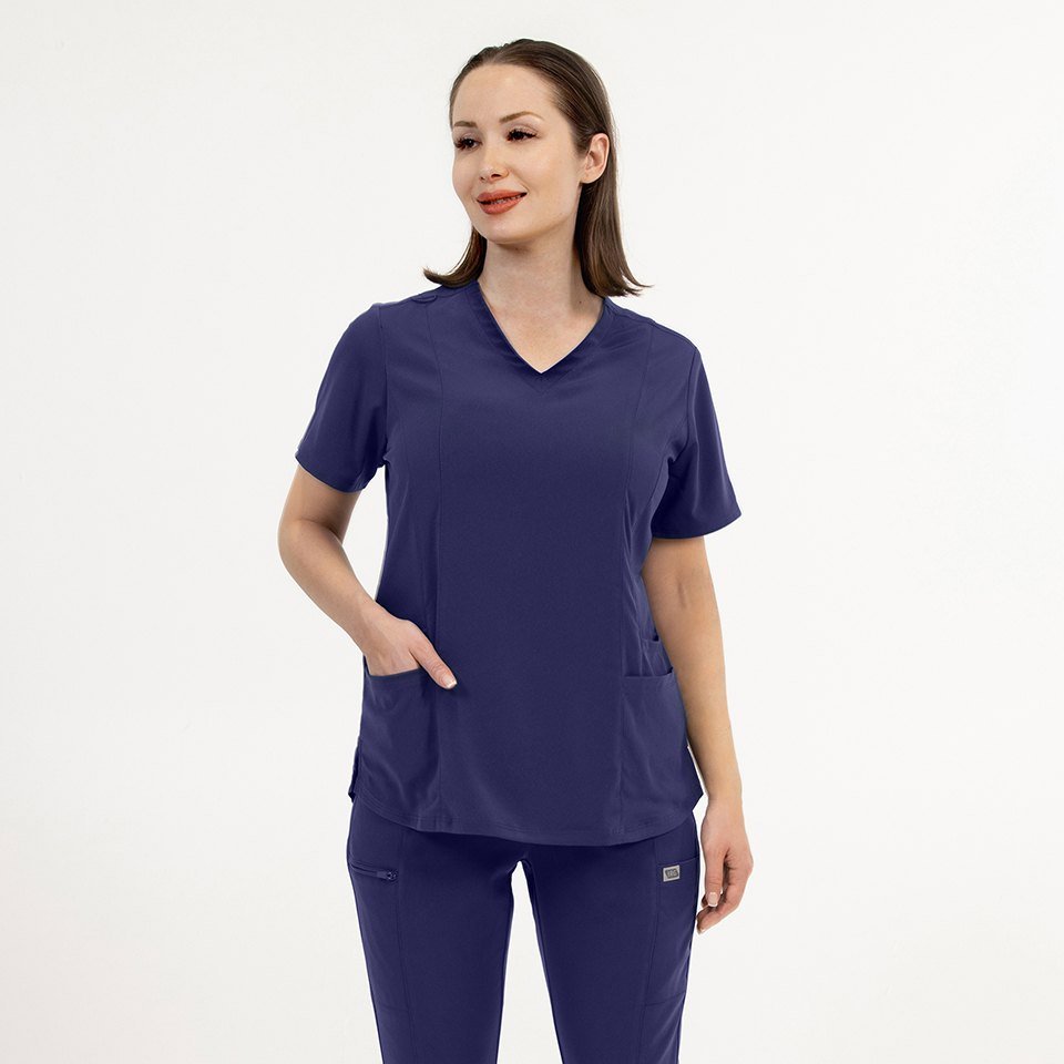 Women's Double Pocket V-Neck Top - Image 19