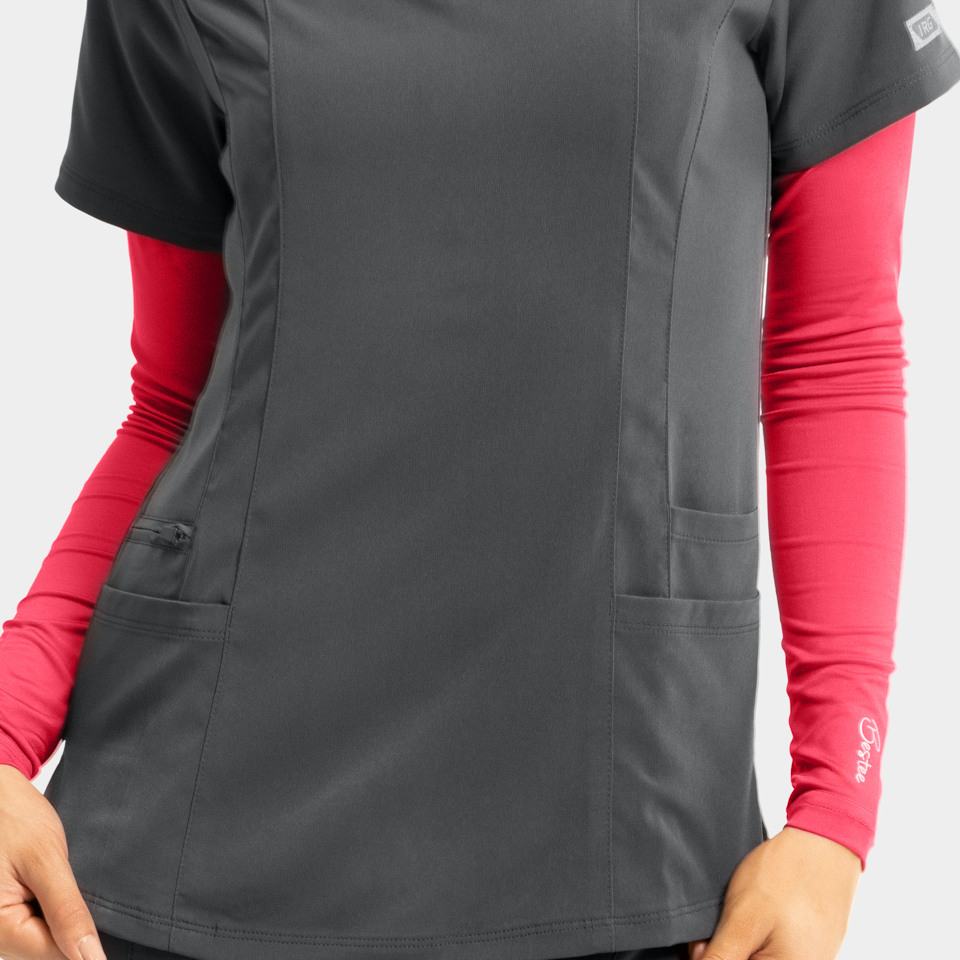Women's Double Pocket V-Neck Top - Image 28