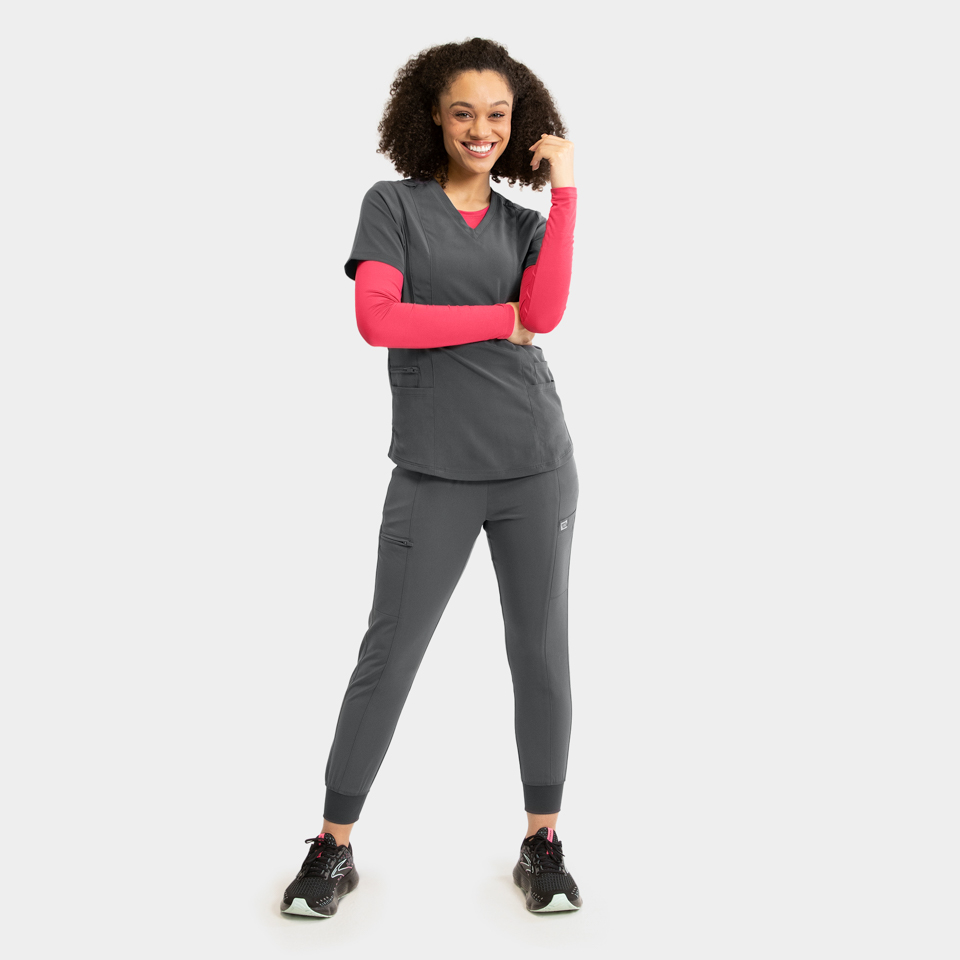 Women's Double Pocket V-Neck Top - Image 30
