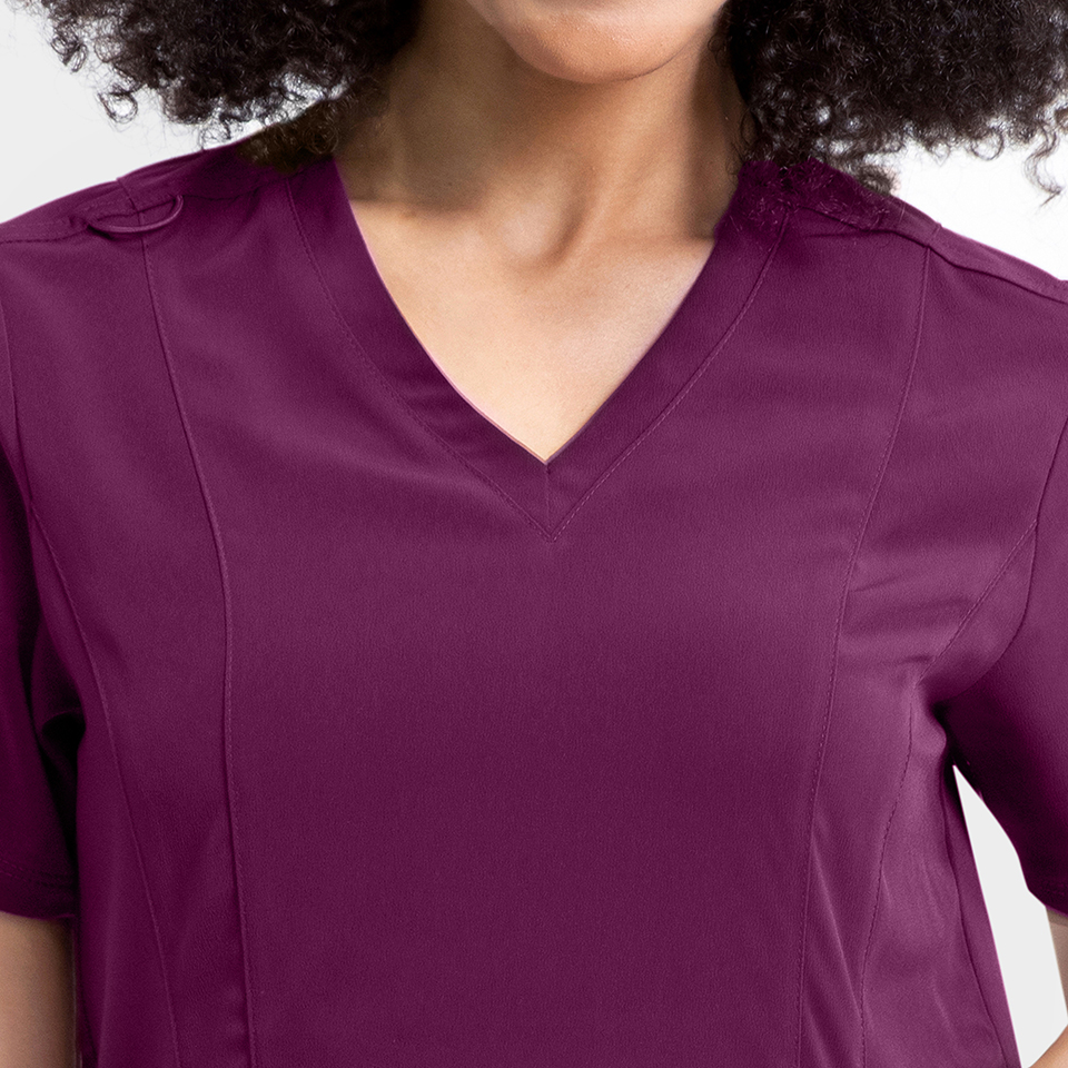Women's Double Pocket V-Neck Top - Image 33