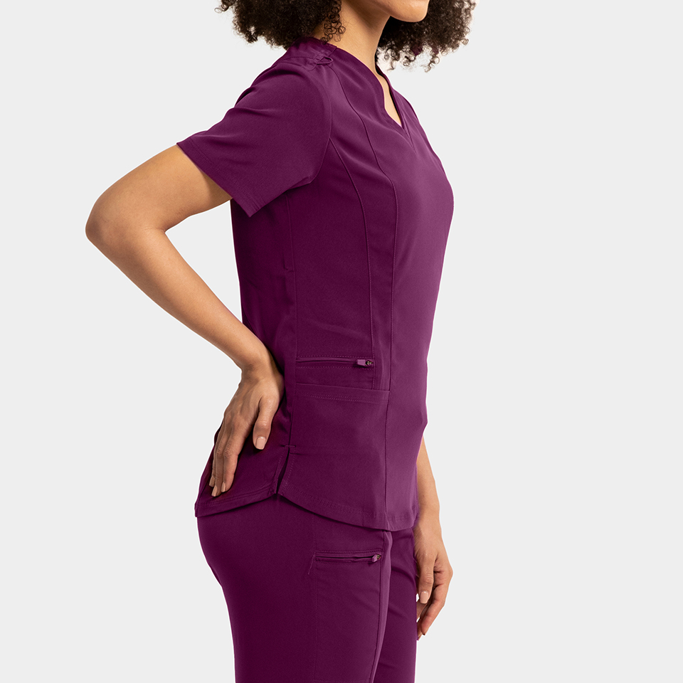 Women's Double Pocket V-Neck Top - Image 35