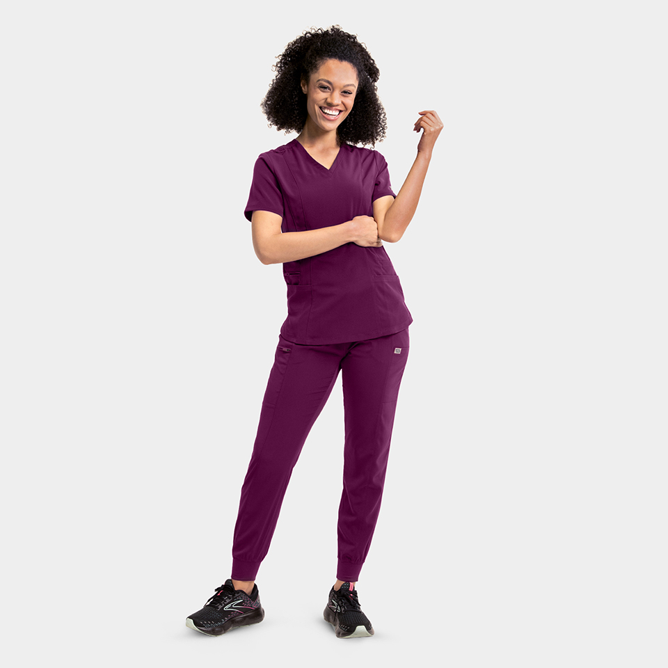 Women's Double Pocket V-Neck Top - Image 36