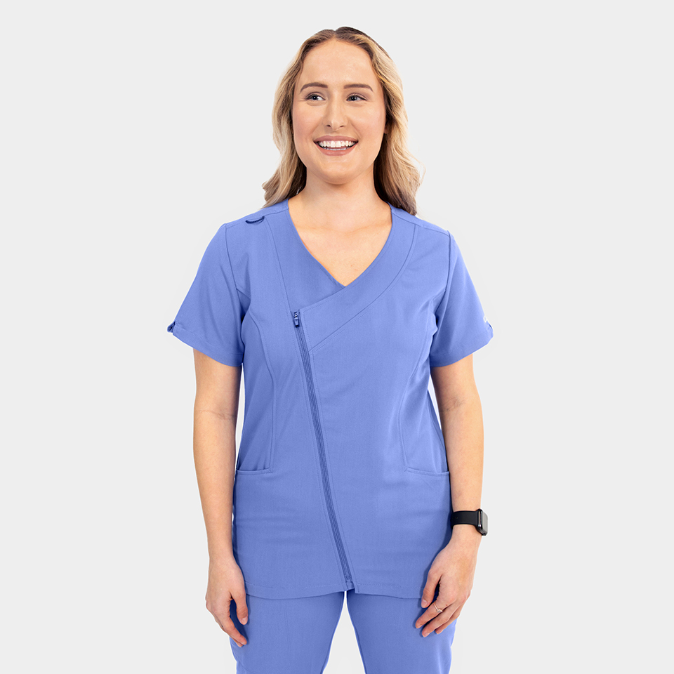 Women's Dressy Asymmertrical Zipper Top - Image 2