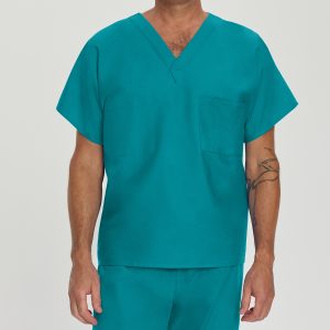 e4a6pndhy2j2y0zhatwi.jpg Landau Essentials Unisex Reversible 1-Pocket V-Neck Scrub Top